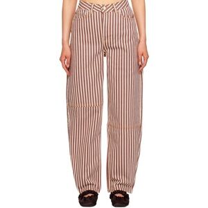 Ganni stripped denim stary brown size 27